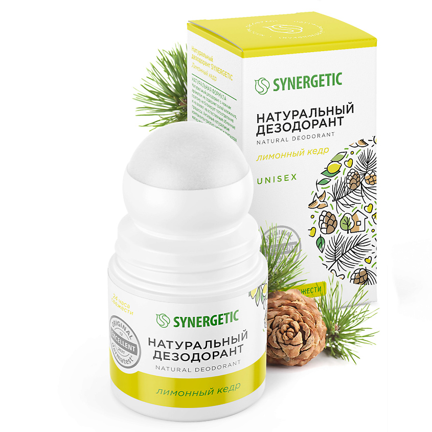Изображение товара Натуральный дезодорант SYNERGETIC лимонный кедр 50 мл для женщин