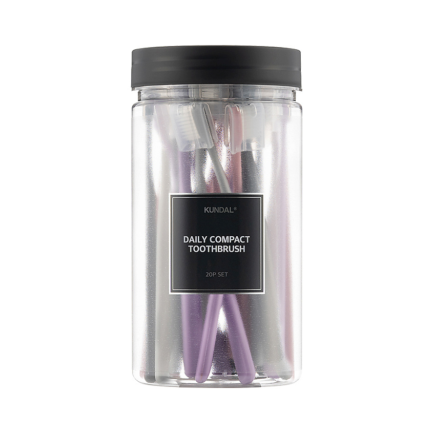 Изображение товара Набор зубных щеток KUNDAL Daily Compact 20 шт мягкие закругленные щетинки современный дизайн