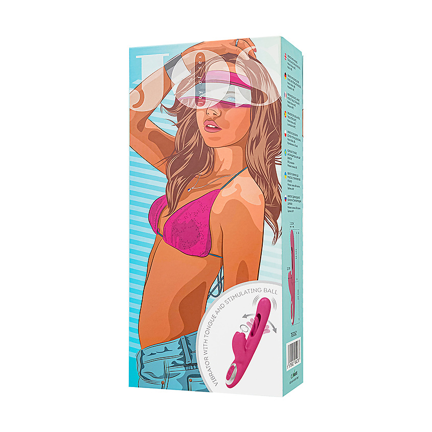 Изображение товара JOS JOY OF SEX Вибратор с двигающимся язычком и стимулирующим шариком JOS Monti, Силикон, розовый, 24 см