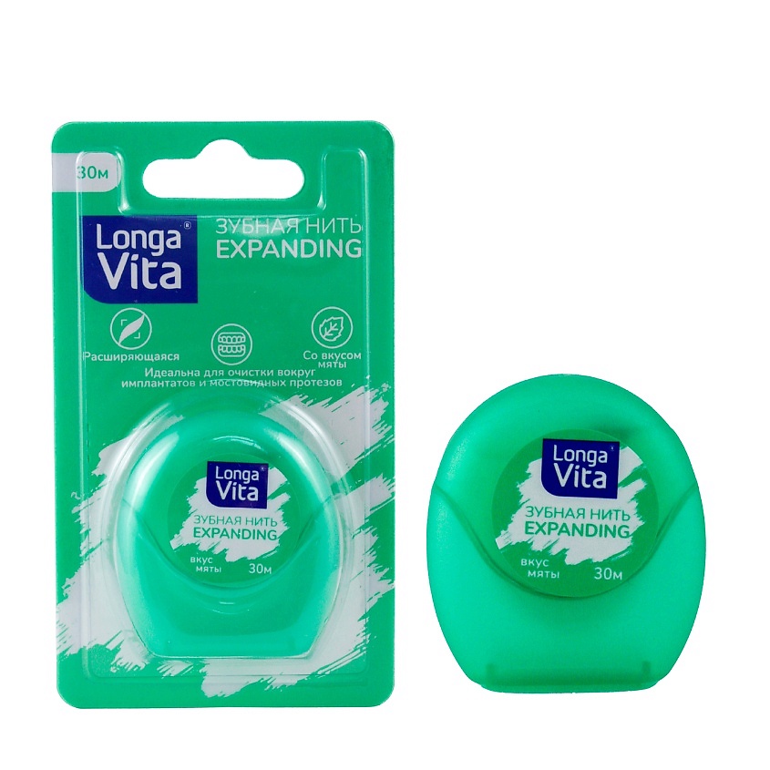 Изображение товара LONGA VITA Зубная нить Расширяющаяся, 30 м