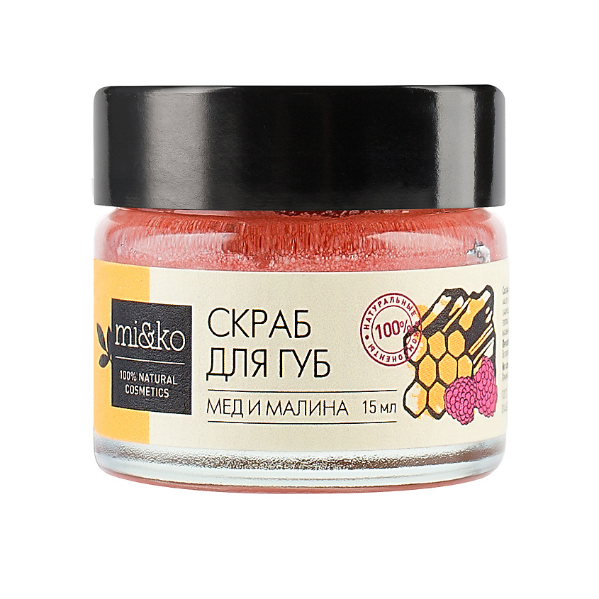 Изображение товара MI&KO Скраб для губ Мед и малина, 15 мл