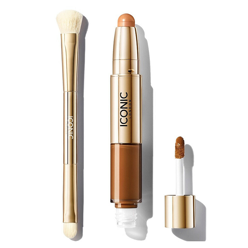 Изображение товара ICONIC LONDON Набор: Консилер Radiant + Кисть для консилера Concealer Duo Brush, Neutral Deep