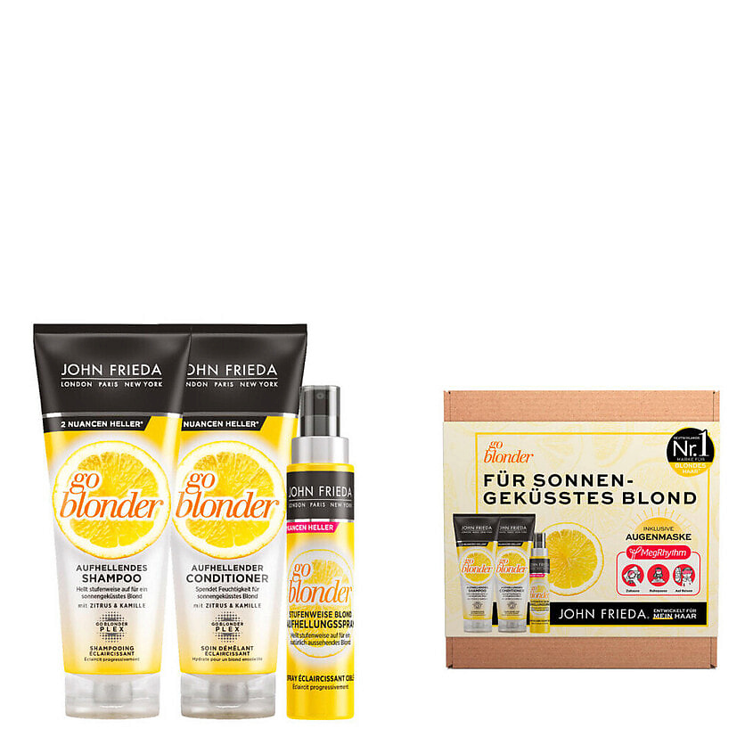 Изображение товара JOHN FRIEDA Набор средств для блондинок Sheer Blonde Go Blonder, 250 мл + 250 мл + 100 мл