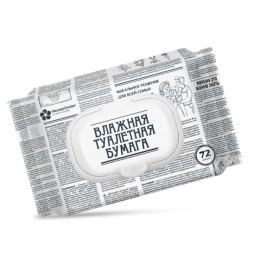 Изображение товара HOUSEORDER Влажная туалетная бумага для всей семьи, 1 шт.