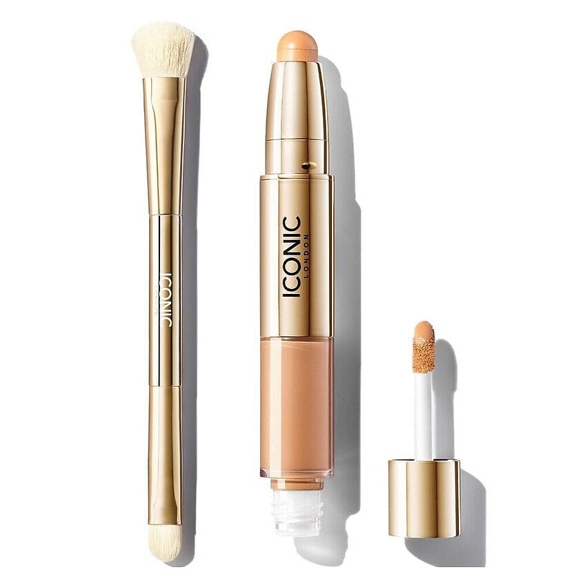 Изображение товара ICONIC LONDON Набор: Консилер Radiant + Кисть для консилера Concealer Duo Brush, NEUTRAL MEDIUM