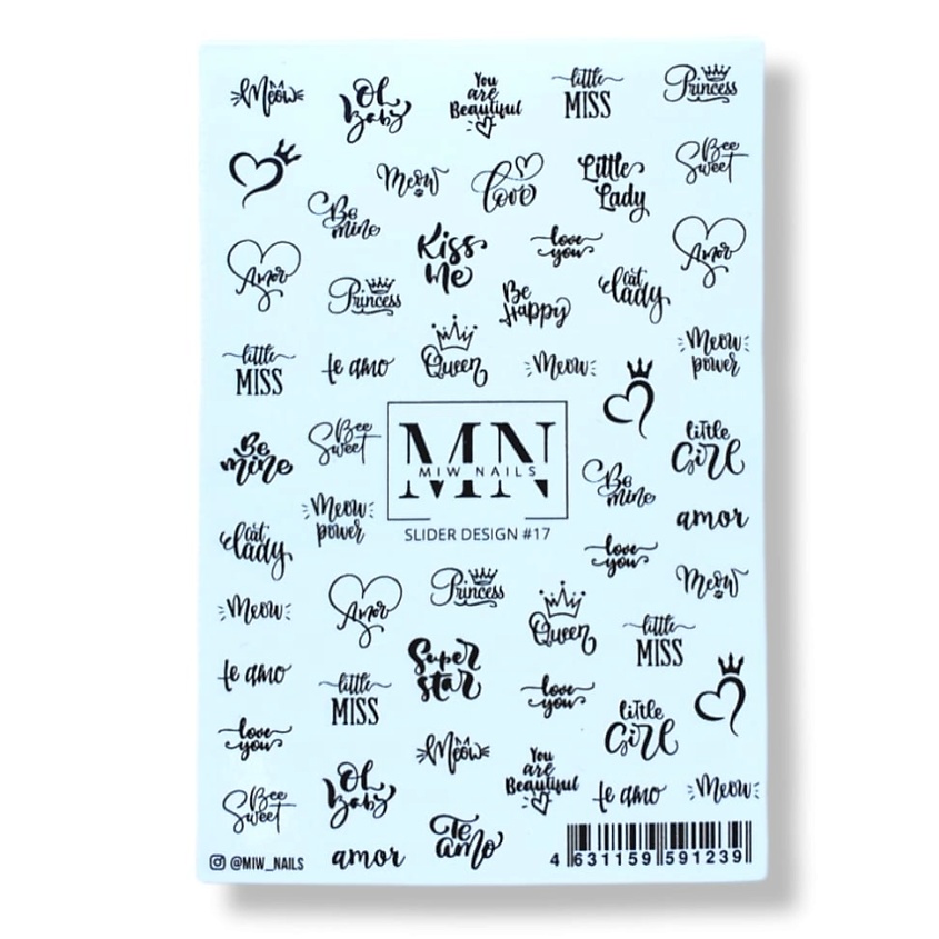Изображение товара MIW NAILS Слайдер дизайн для ногтей надписи, 1 шт.
