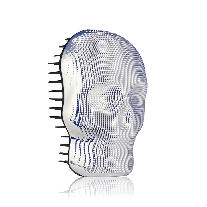 Изображение товара TANGLE ANGEL Массажная расческа череп детанглер для волос Skeleton Black Chrome, 1 шт.