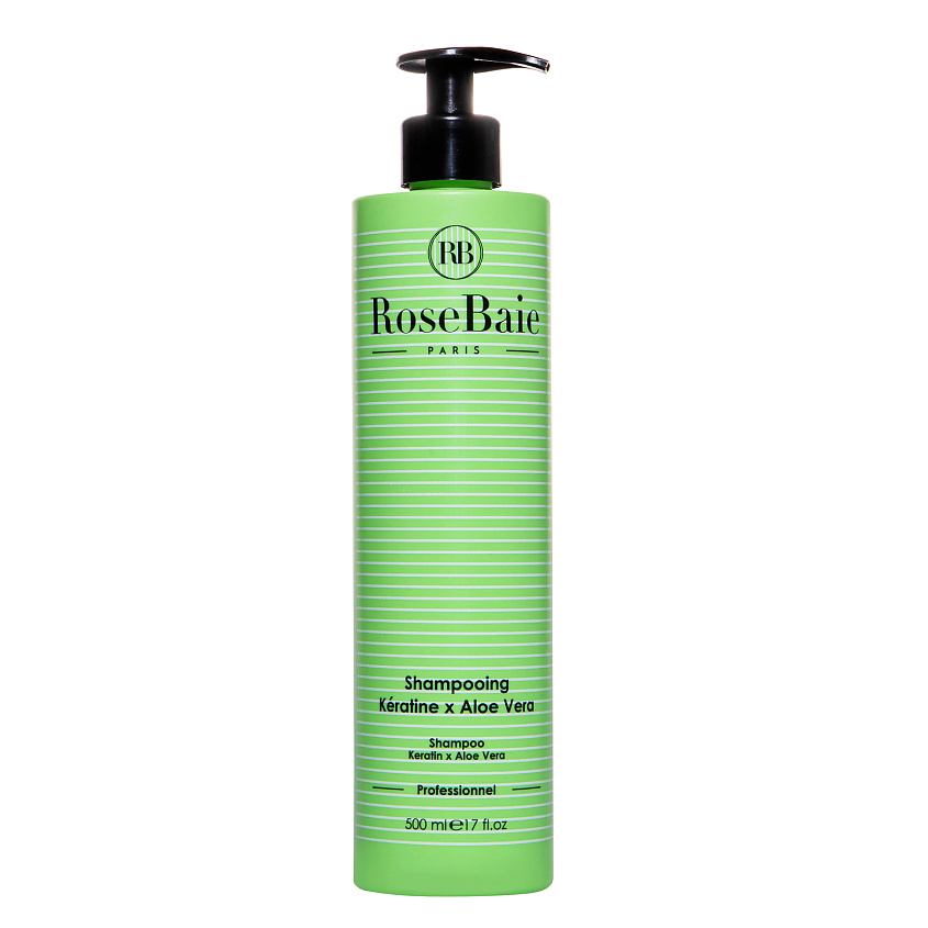 Изображение товара RB ROSEBAIE PARIS Шампунь для волос кератиновый с экстрактом алоэ вера Shampoing Keratine X Aloe Vera, 500 мл