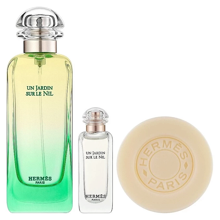 Изображение товара HERMES Набор Un Jardin Sur Le Nil: Туалетная вода + Миниатюра + Мыло, 100 мл + 7.5 мл + 50 г
