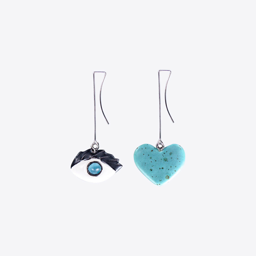 Изображение товара Авторские серьги из керамики и гипоаллергенного сплава LA PALME ARTISAN CERAMICA