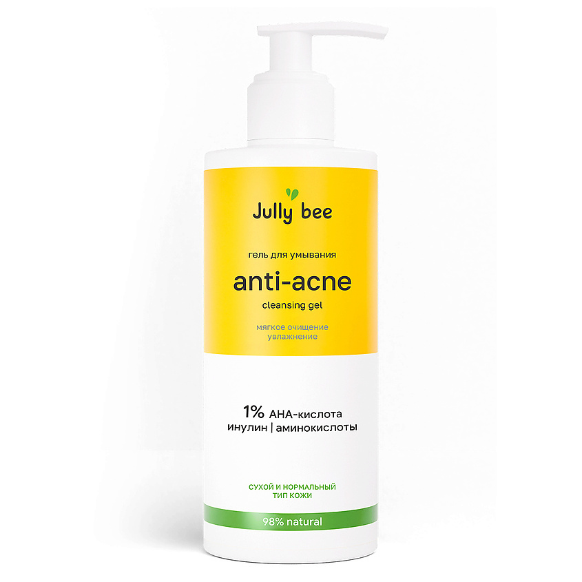 Изображение товара JULLY BEE Гель для умывания для сухого и нормального типа кожи лица Anti-acne Cleansing Gel, 250 мл