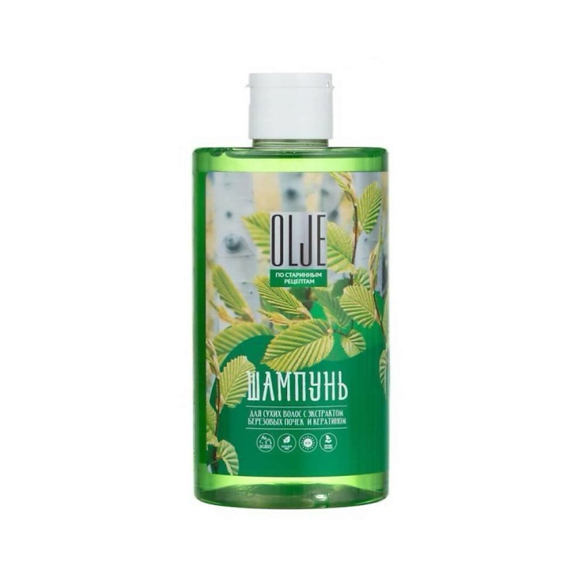Изображение товара OLJE Натуральный шампунь для сухих волос с экстрактом березовых почек и кератином, 450 мл