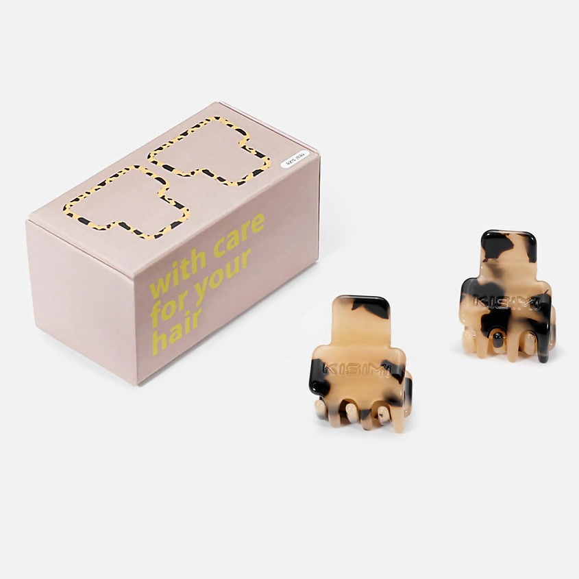 Изображение товара Заколки-крабики KISIMI Daily XS для волос, 2 шт., пятнистый дизайн