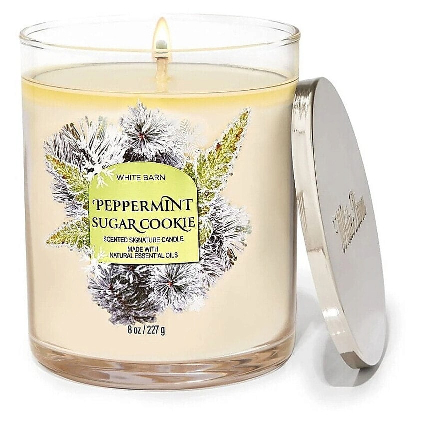 Изображение товара BATH & BODY WORKS Ароматическая свеча Peppermint Sugar Cookie Scented Candle, 100