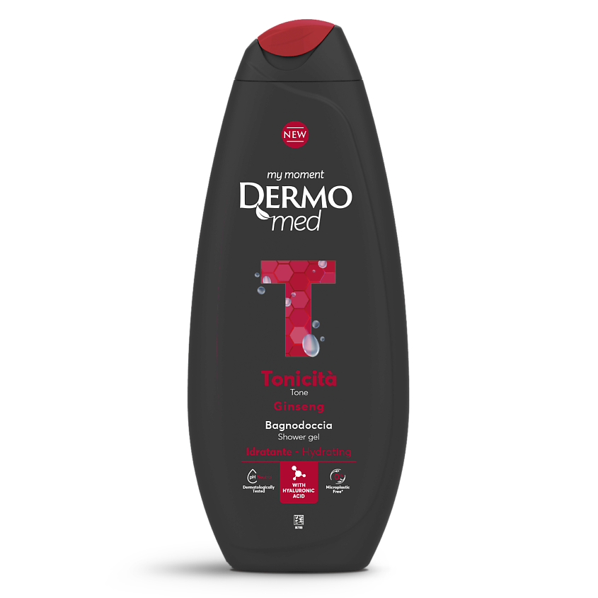 Изображение товара DERMOMED Гель для душа для мужчин с женьшенем TONE, 750мл