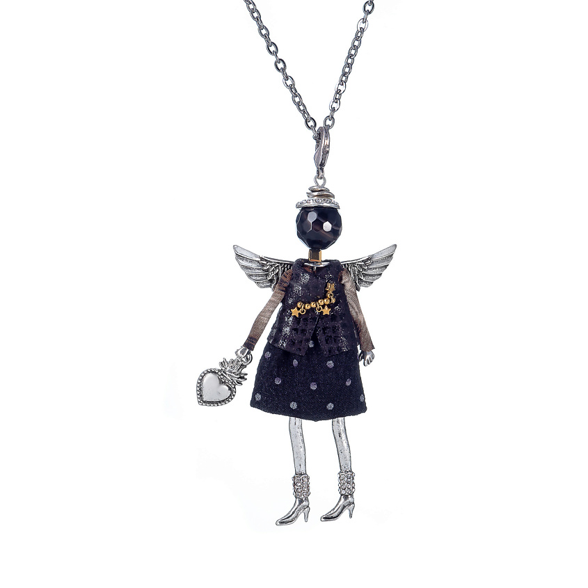 Изображение товара MIAMELIE Подвеска Miamelie, кукла Джаннет с крыльями, MiA-2504-CL7656, цвет: Серебряный, размер: 81см