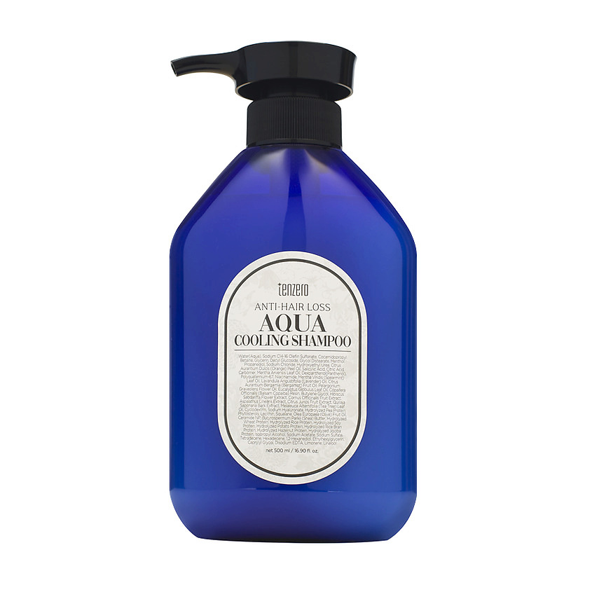 Изображение товара TENZERO Шампунь охлаждающий от выпадения волос с гиалуроновой кислотой Anti-hairloss Aqua, 500 мл