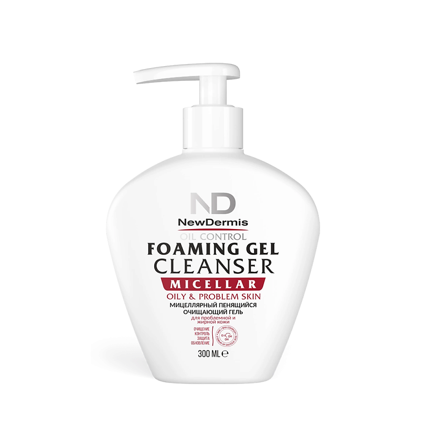 Изображение товара Мицеллярный очищающий гель NEWDERMIS OIL CONTROL 300 мл для жирной кожи