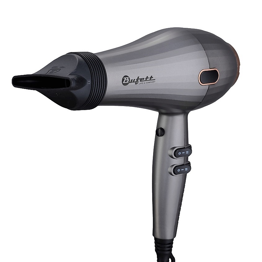Изображение товара BUFETT Фен профессиональный Bufett WHD 721AC 3 насадки, 2400Вт, серебристый, 640721, 1 шт.