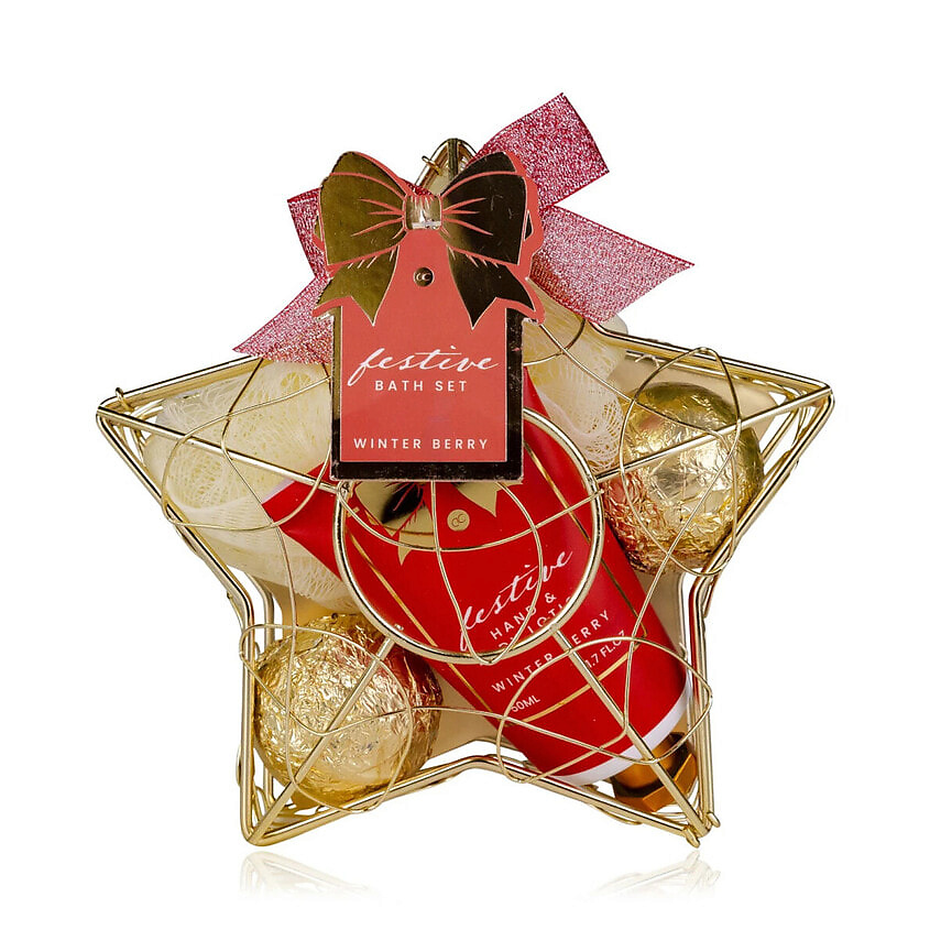 Изображение товара ACCENTRA Подарочный набор Festive Bath Set Winter Berry, 50 мл + 2 x40 г +1 шт.