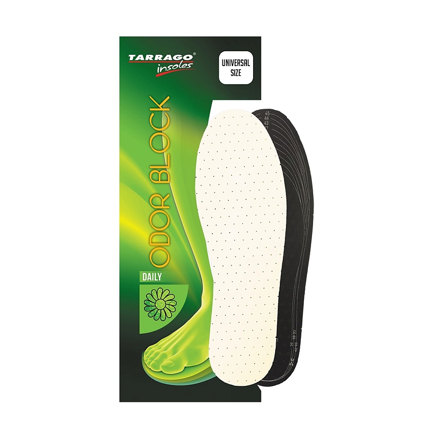 Изображение товара TARRAGO Повседневные стельки для обуви, с активированным углем Odor Block, размер: 35-46