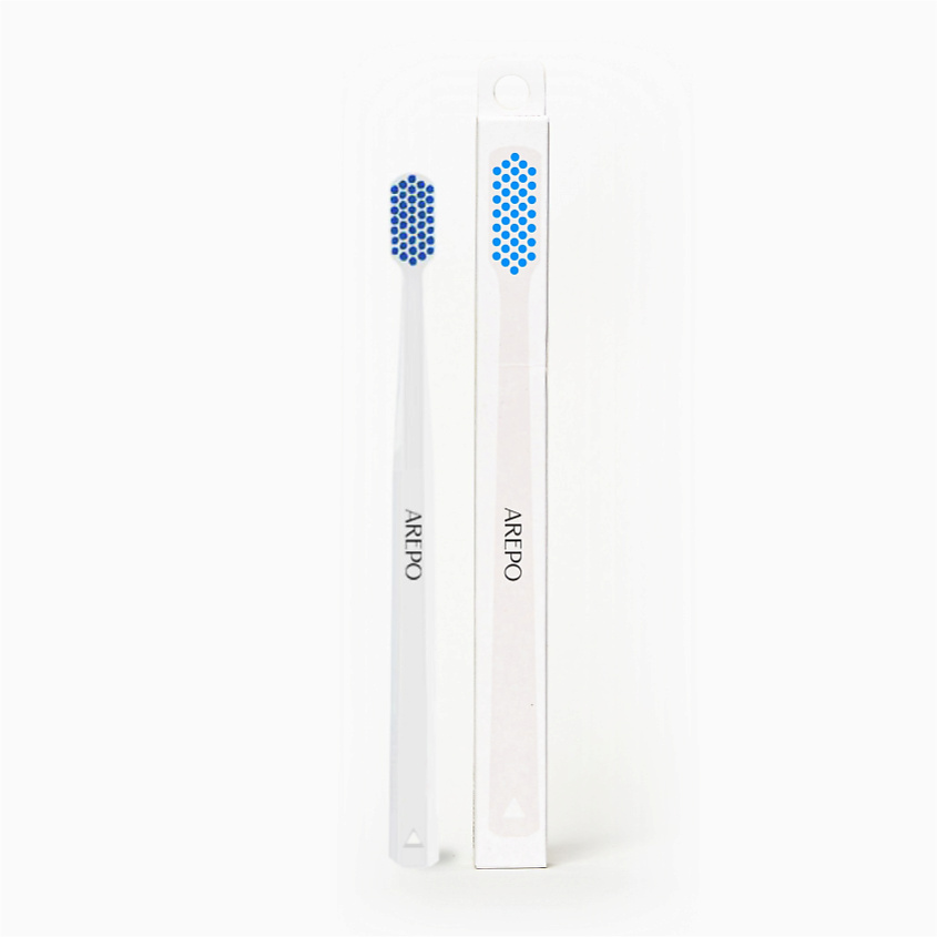 Изображение товара Профессиональная мягкая зубная щетка AREPO для взрослых, 6000 щетинок, синяя ручка
