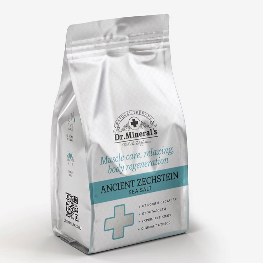 Изображение товара DR.MINERAL’S Магниевая соль для ванн Ancient Zechstein sea salt - Соль древнего моря Зехштейн, 1700 г