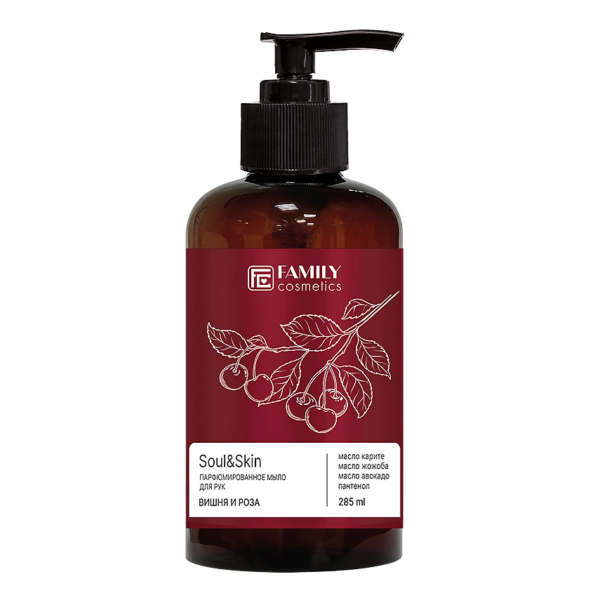 Изображение товара Фamily Cosmetics парфюмированное жидкое мыло Вишня и роза 285 мл