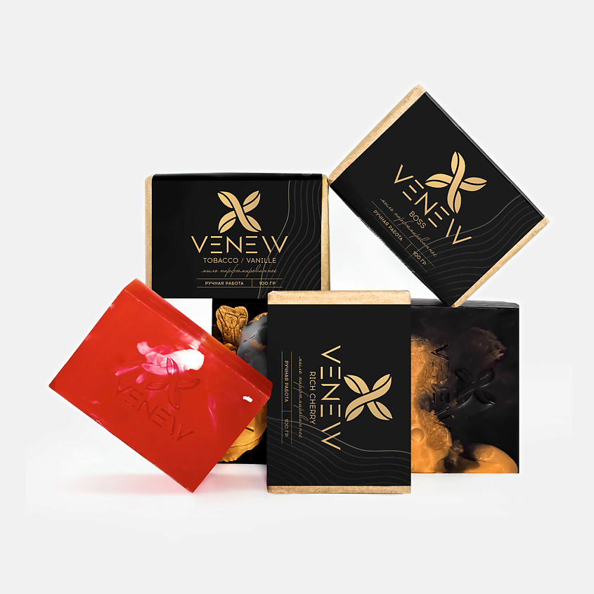 Изображение товара VENEW Мыло ручной работы туалетное парфюмированное набор 6 шт, 6 шт х 100 г