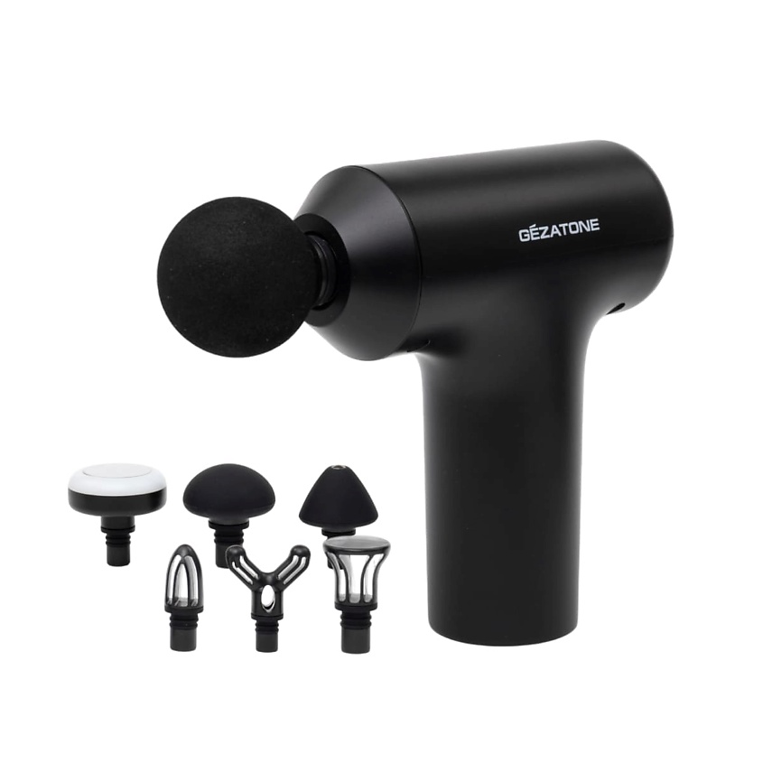 Изображение товара GEZATONE Перкуссионный массажер пистолет для тела, 4 насадки AMG140, 1 шт