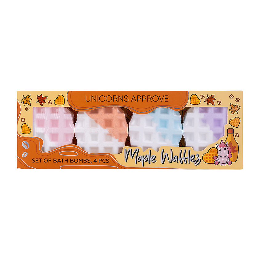 Изображение товара UNICORNS APPROVE Набор бомбочек для ванны Maple Waffles, 4 шт