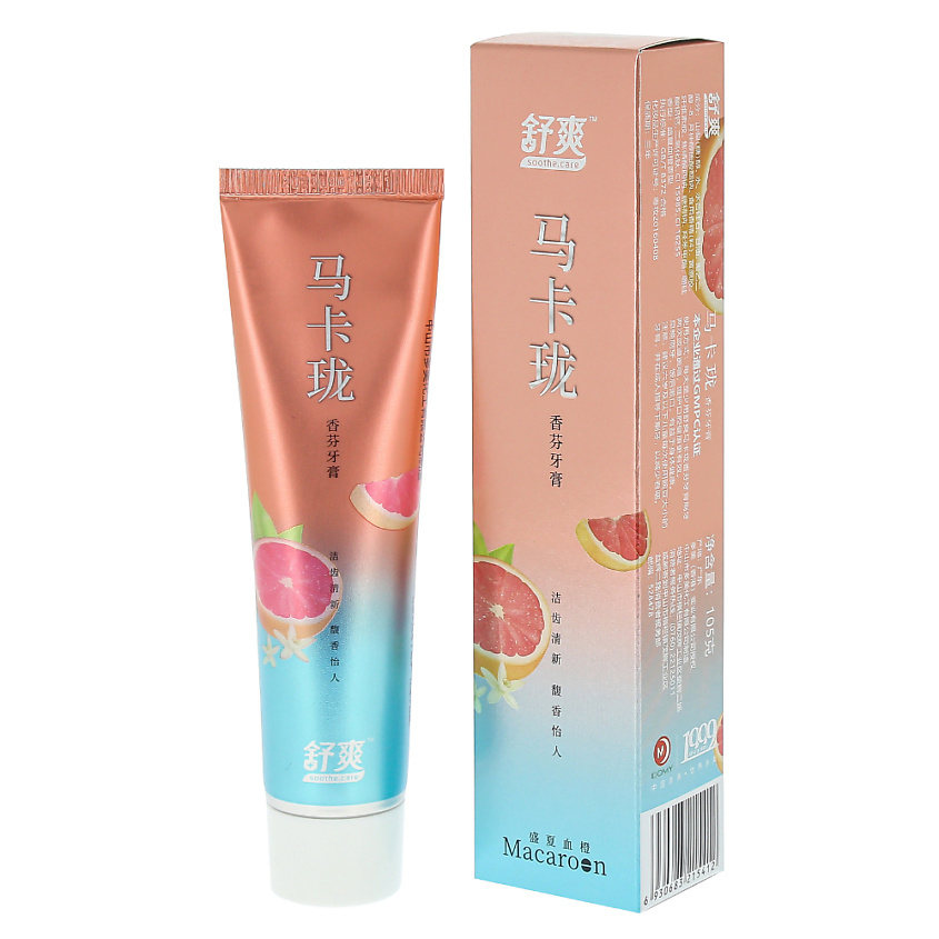 Изображение товара SOOTHE&CARE Зубная паста гелевая укрепляющая противовоспалительная Macaroon «СОЧНЫЙ ГРЕЙПФРУТ», 1 шт.
