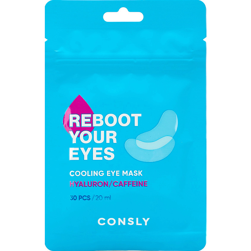 Изображение товара CONSLY Охлаждающие тканевые маска-патчи для области вокруг глаз с кофеином и гиалуроновой кислотой Reboot Your Eyes Cooling Eye Mask, 30 шт