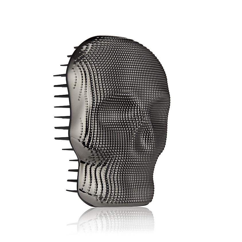 Изображение товара TANGLE ANGEL Массажная расческа череп детанглер для волос Skeleton Black Chrome, 1 шт.