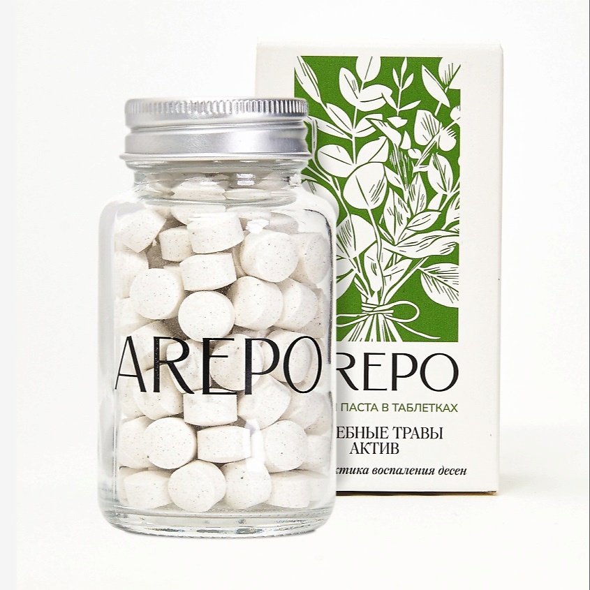 Изображение товара AREPO Зубная паста в таблетках ЛЕЧЕБНЫЕ ТРАВЫ АКТИВ, 110 шт.