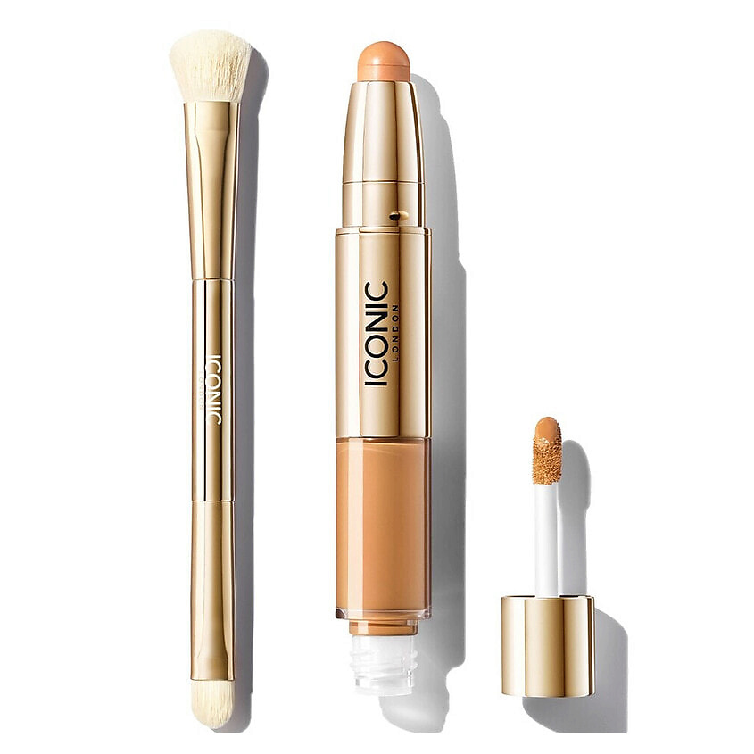 Изображение товара ICONIC LONDON Набор: Консилер Radiant + Кисть для консилера Concealer Duo Brush, Golden Tan