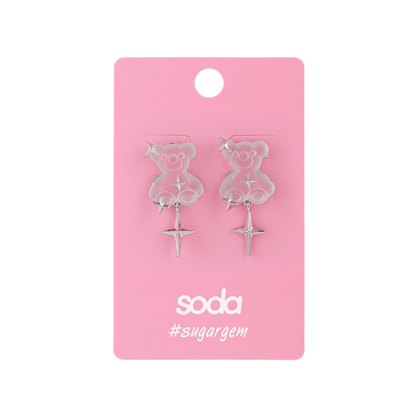 Изображение товара Серьги Starry Bears от SODA с мишками и сияющими звездами, легкие и милые