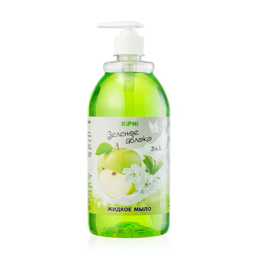 Изображение товара KIPNI Мыло жидкое универсальное с дозатором "Зеленое яблоко", 900 мл