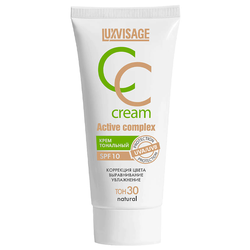 Изображение товара LUXVISAGE Крем тональный CC Cream Active Сomplex SPF 10, № 30 Natural, 35 г