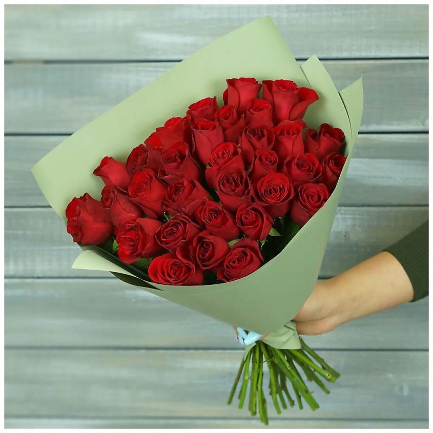 Изображение товара Букет из 31 красной кенийской розы 40 см - подарок для особых случаев