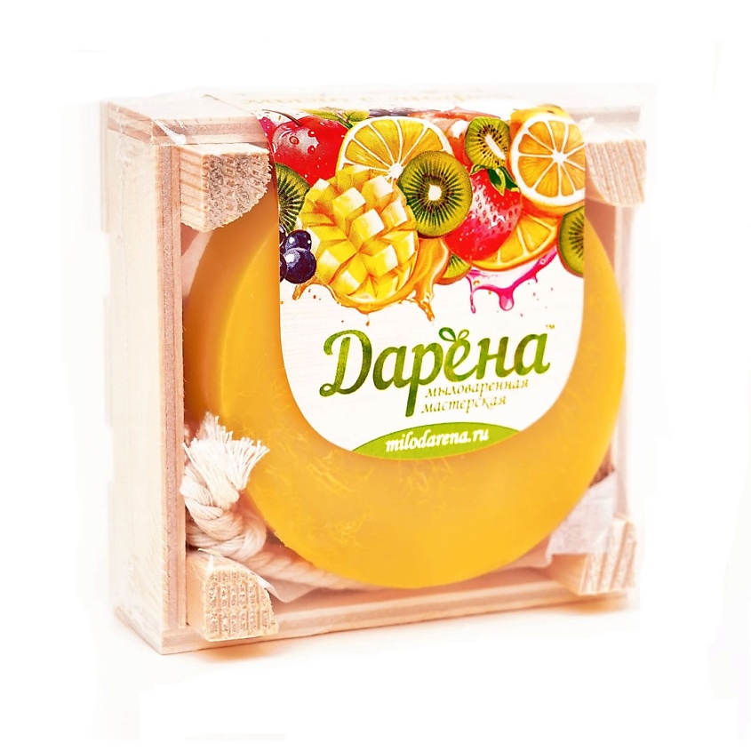 Изображение товара ДАРЁНА МЫЛОВАРЕННАЯ МАСТЕРСКАЯ Мыло с люфой "Манго", 1 шт. цвет оранжевый