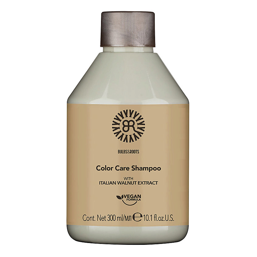 Изображение товара BULBS&ROOTS Шампунь для поддержания цвета окрашенных волос с экстрактом грецкого ореха, веган Color Care, 300 мл