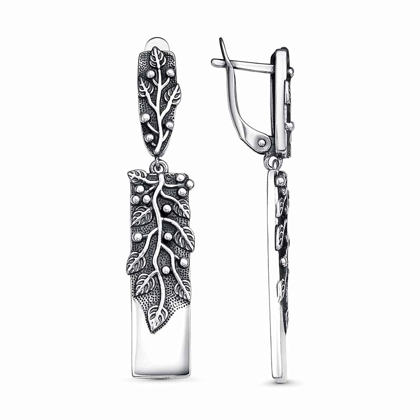 Изображение товара Серьги женские Красная Пресня серебрение с оксидированием 50 мм