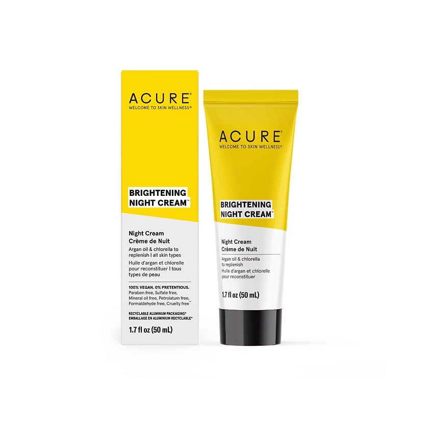 Изображение товара ACURE Крем для лица ночной Аргановое масло, Хлорелла и Эхинацея, 50 мл.