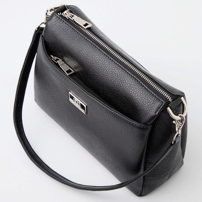 Изображение товара FRANCHESCO MARISCOTTI Сумка женская кожаная кросс-боди на плечо, цвет: Черный, размер: 24*18*8 см