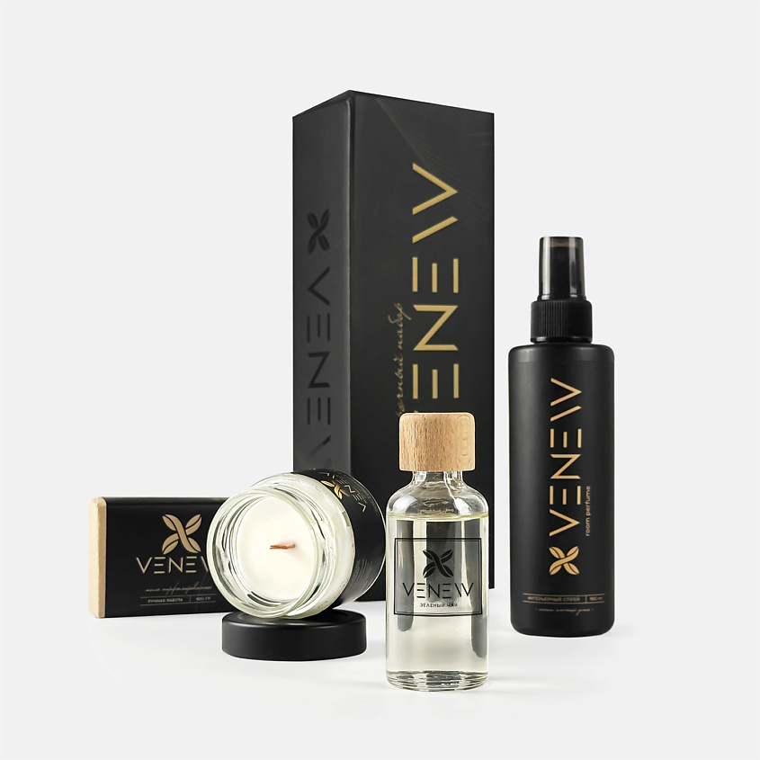 Изображение товара VENEW Подарочный набор женский парфюм для дома #2, 50 мл + 190 мл + 100 г + 100 мл