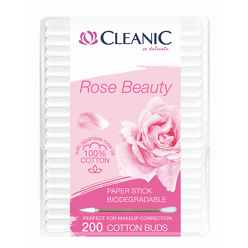 Изображение товара CLEANIC Rose Beauty Гигиенические ватные палочки, 200 шт.