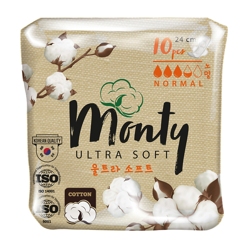 Изображение товара MONTY Женские гигиенические прокладки ULTRA SOFT NORMAL PLUS, 10 шт