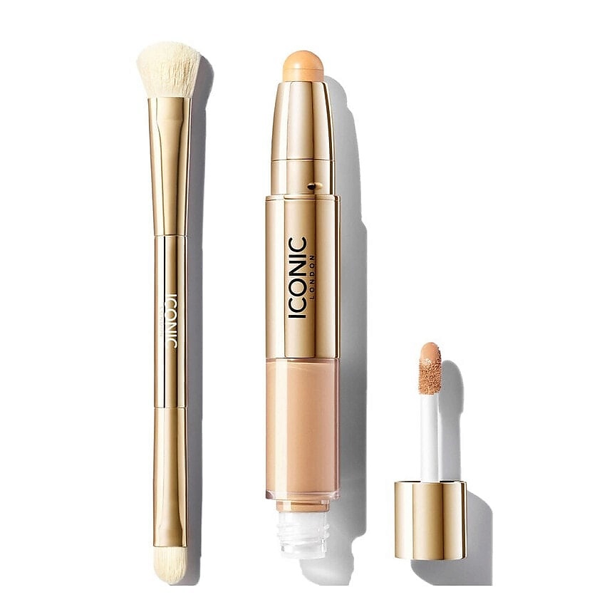 Изображение товара ICONIC LONDON Набор: Консилер Radiant + Кисть для консилера Concealer Duo Brush, Warm Light