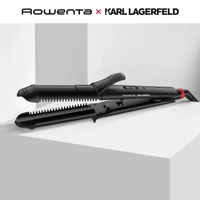 Изображение товара ROWENTA Мультистайлер для волос 3в1 Karl Lagerfeld Fashion Stylist CF451LF0, с ионизацией и 2 настройками, черный